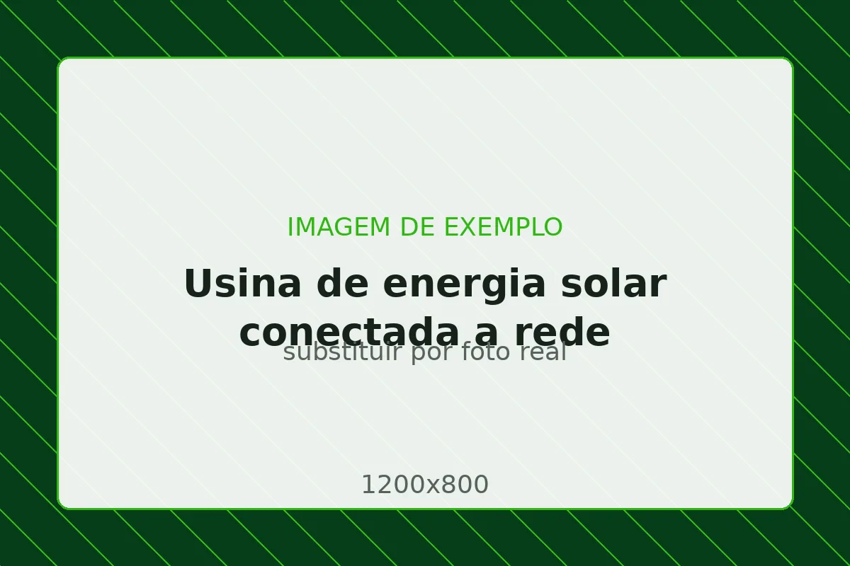 Usina de energia solar conectada à rede de distribuição